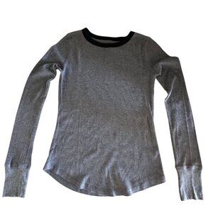 So Perfect Thermal Long Sleeve Crew Neck Shirt Small Gray